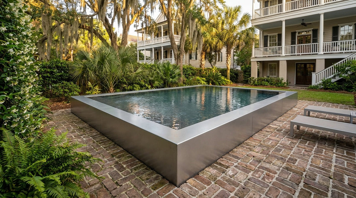 8 x 16 Platinum Silver Titanium Stone Architectural Pool