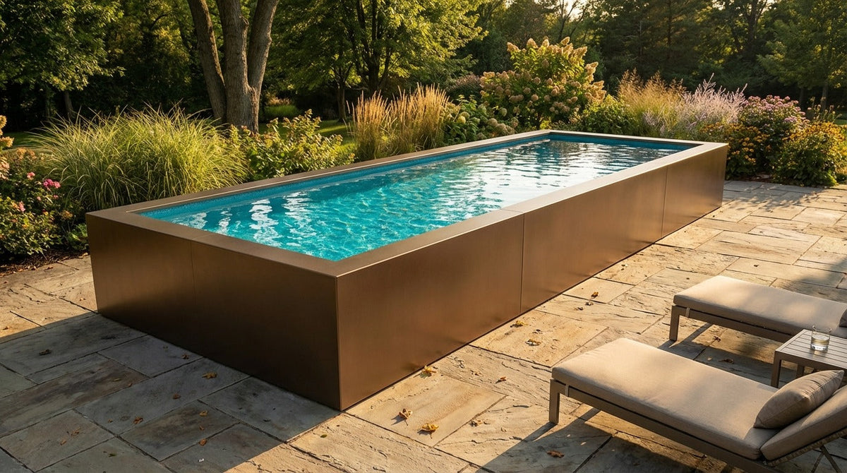 8 x 20 Canyon Bronze Blue Topaz Architectural Pool