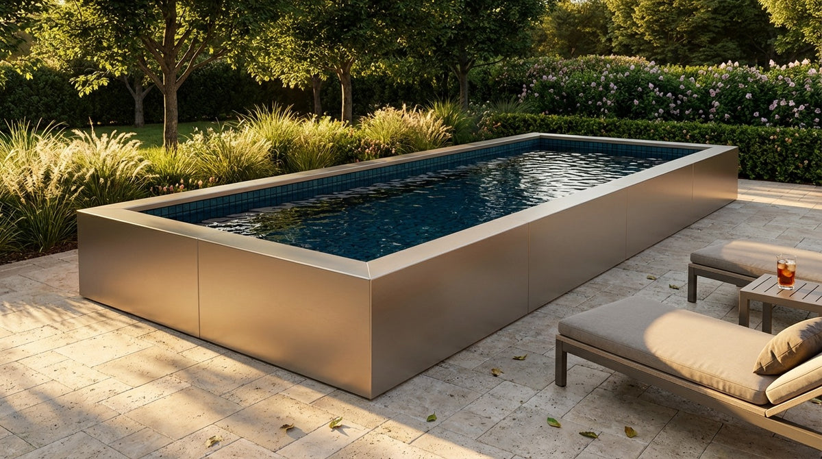 8 x 20 Champagne Mist Black Sapphire Architectural Pool