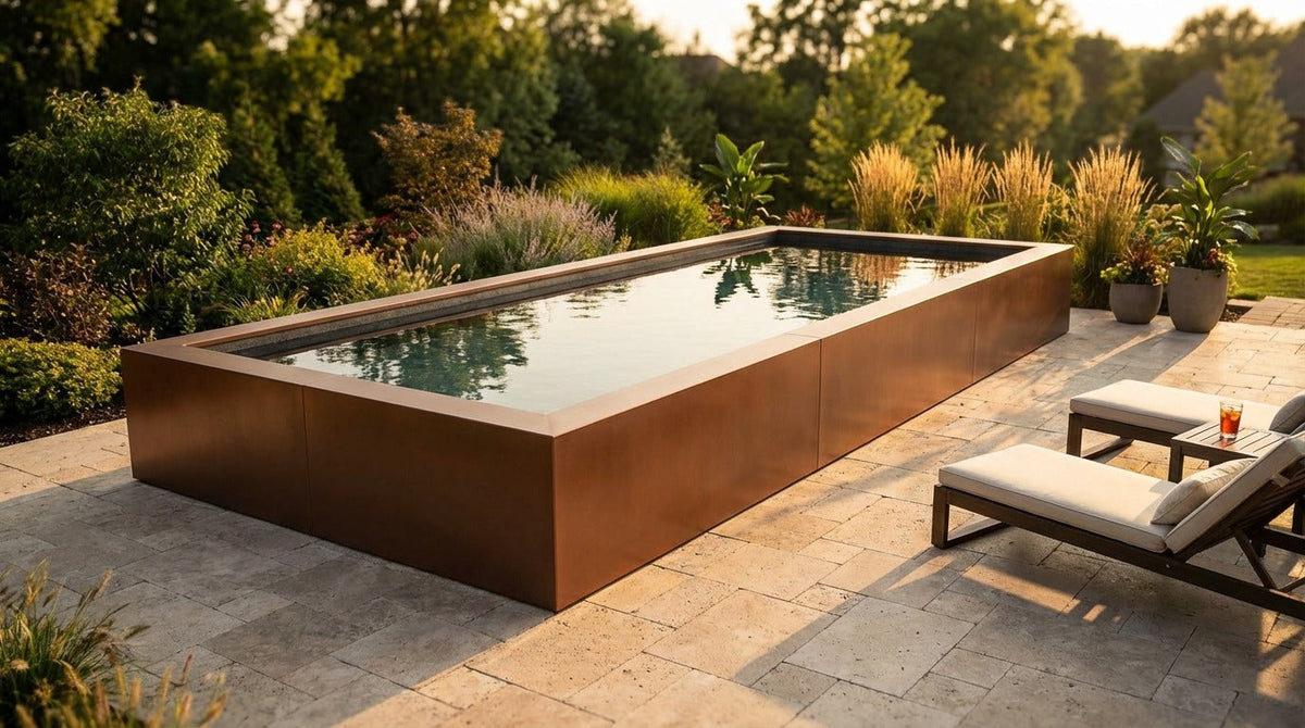 8 x 20 Espresso Copper Titanium Stone Architectural Pool