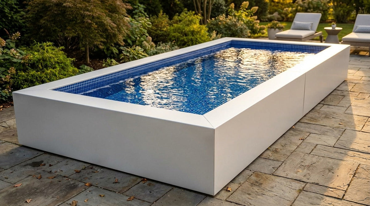 8 x 20 Alpine White Blue Matrix Architectural Pool