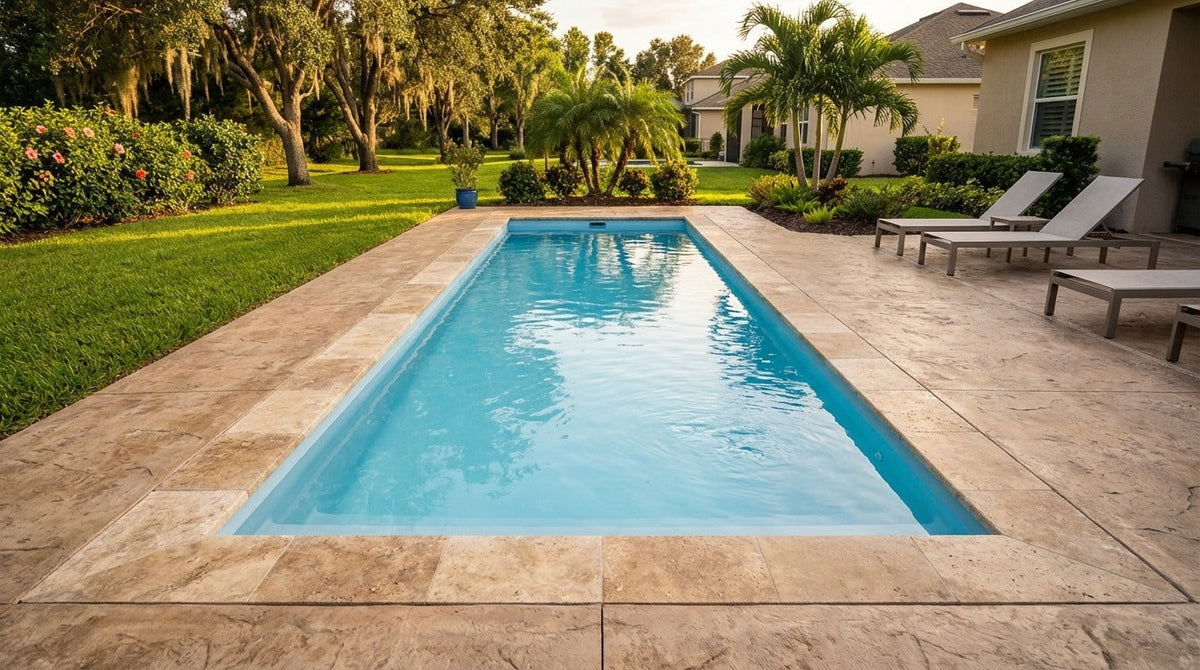 8 x 24 Aqua Blue Inground Steel Pool