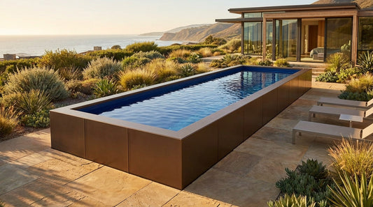 8 x 24 Canyon Bronze Deep Sea Blue Architectural Pool