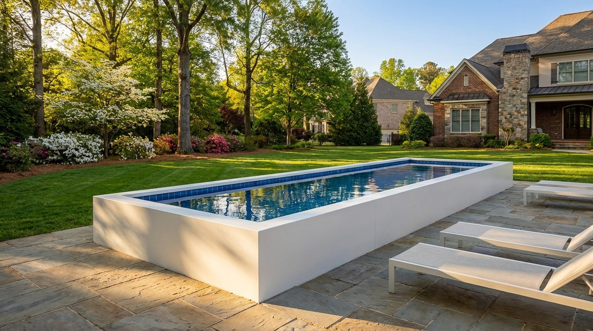 8 x 24 Alpine White Blue Matrix Architectural Pool
