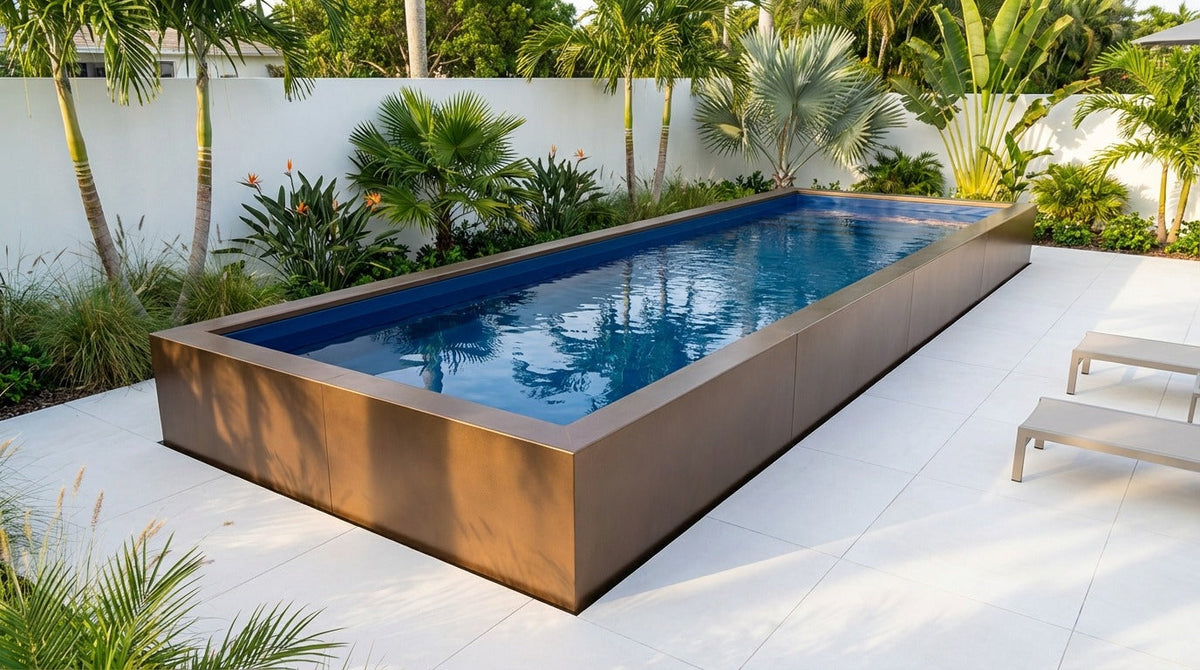 8 x 28 Canyon Bronze Deep Sea Blue Architectural Pool