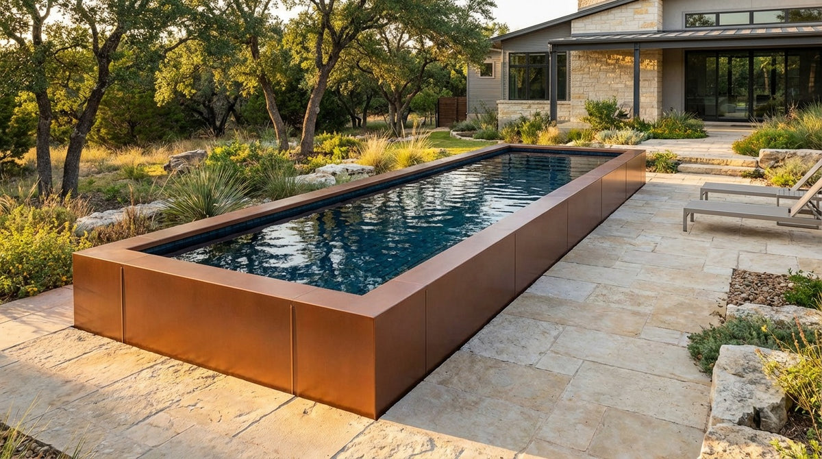 8 x 28 Espresso Copper Black Sapphire Architectural Pool