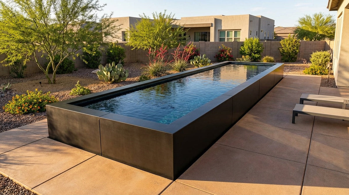 8 x 28 Midnight Black Black Sapphire Architectural Pool