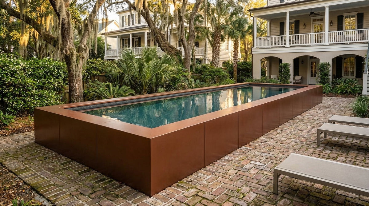 8 x 32 Espresso Copper Titanium Stone Architectural Pool