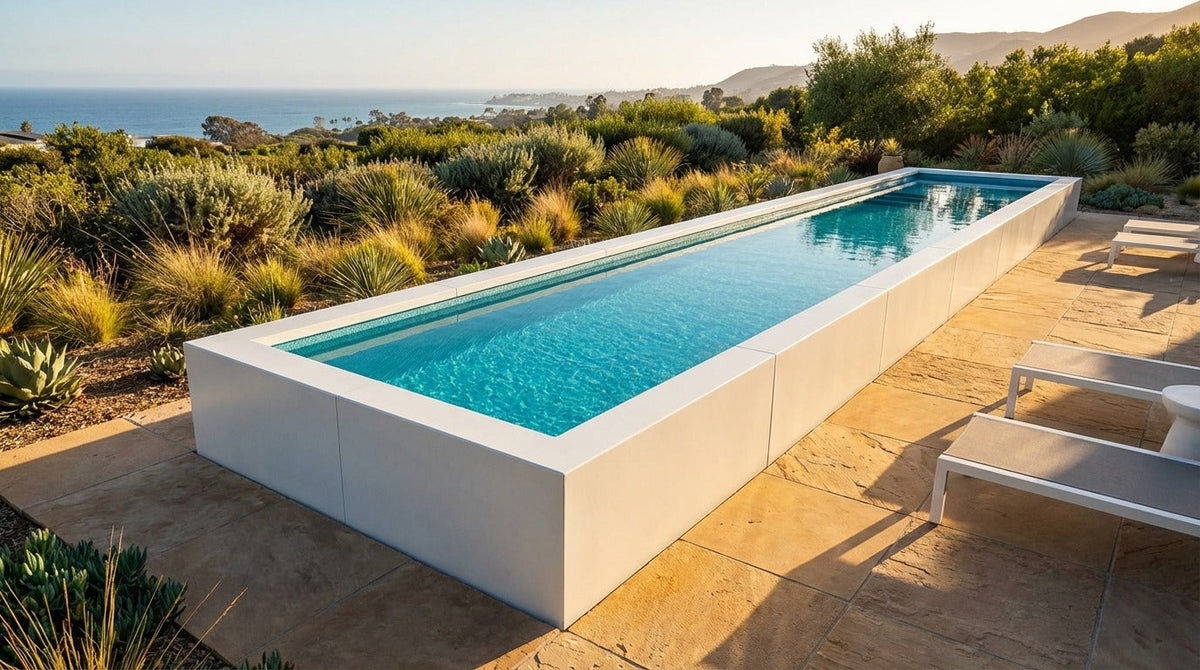 8 x 32 Alpine White Blue Topaz Architectural Pool
