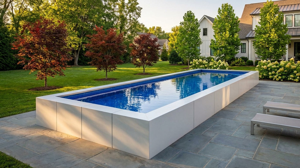 8 x 32 Alpine White Blue Matrix Architectural Pool