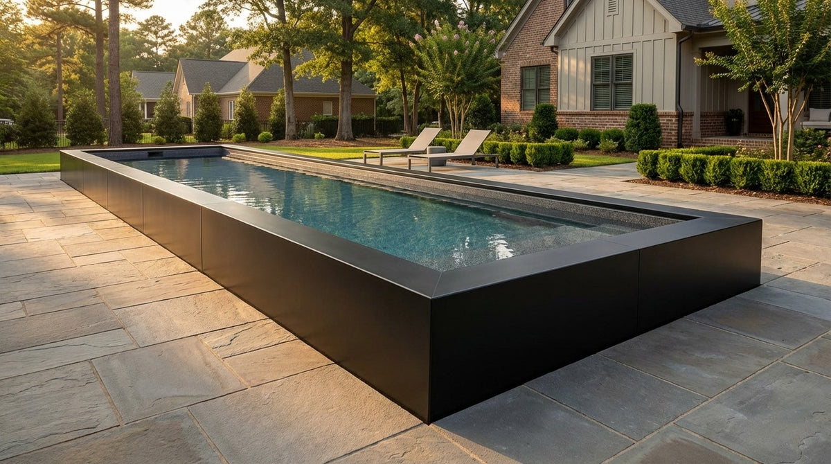 8 x 36 Midnight Black Titanium Stone Architectural Pool