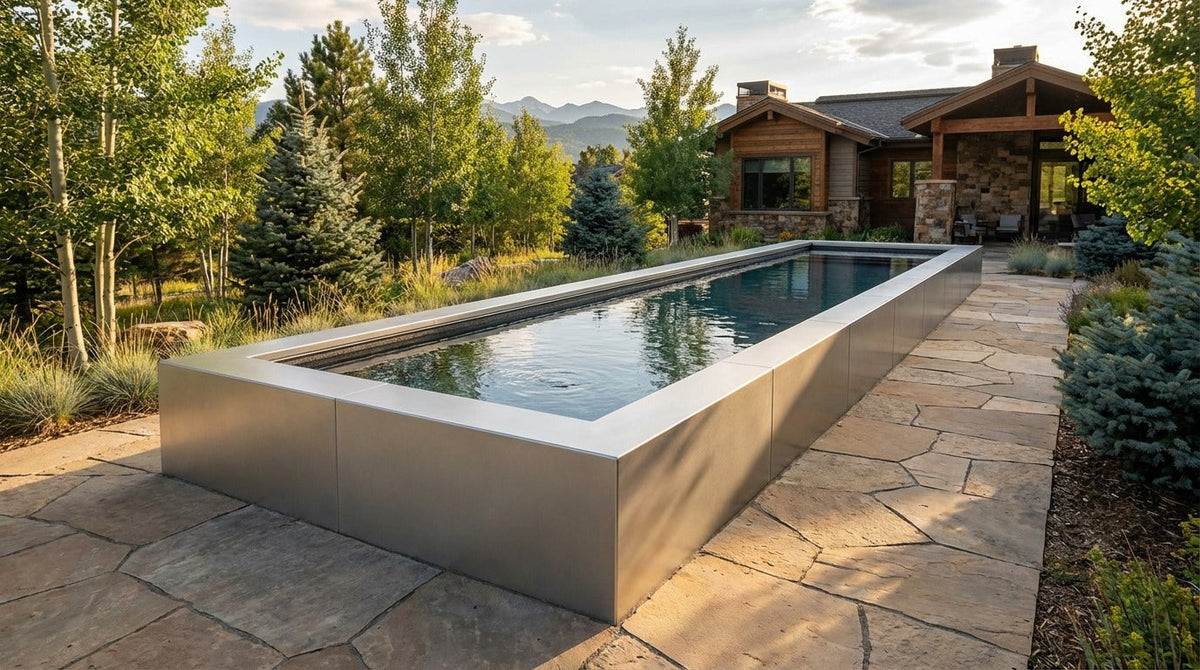 8 x 36 Platinum Silver Titanium Stone Architectural Pool