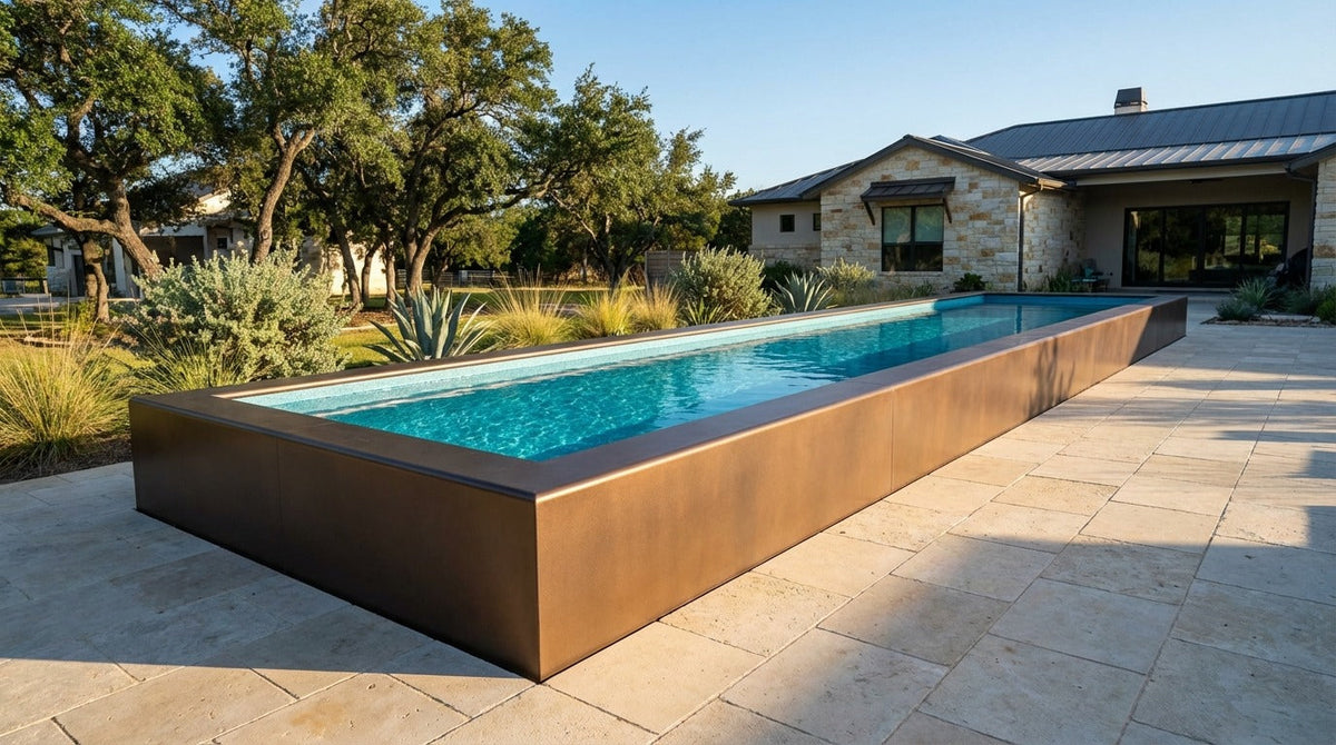 8 x 40 Canyon Bronze Blue Topaz Architectural Pool