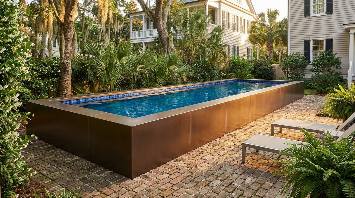 8 x 40 Canyon Bronze Mystic Blue Architectural Pool