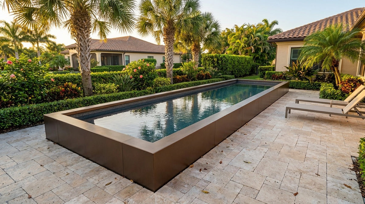 8 x 40 Canyon Bronze Titanium Stone Architectural Pool