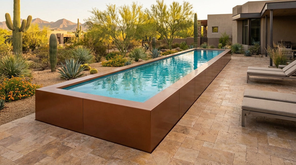 8 x 40 Espresso Copper Blue Topaz Architectural Pool