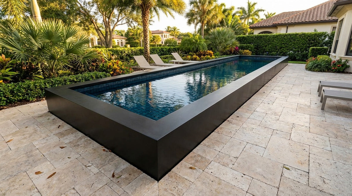 8 x 40 Midnight Black Black Sapphire Architectural Pool