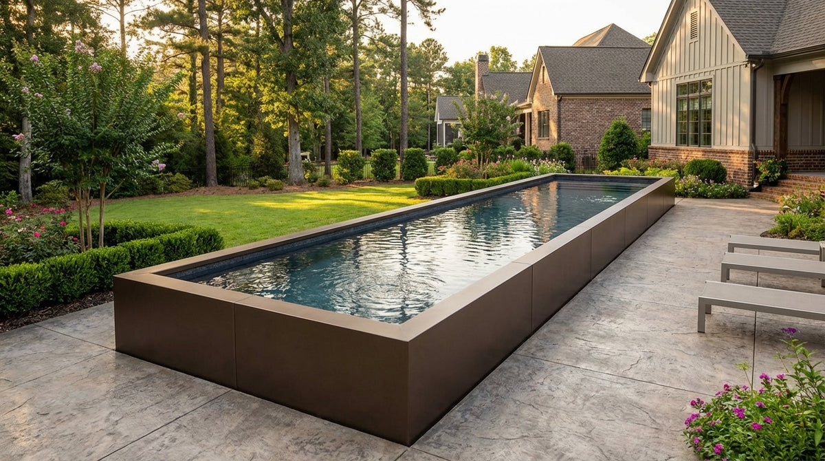 8 x 44 Canyon Bronze Titanium Stone Architectural Pool