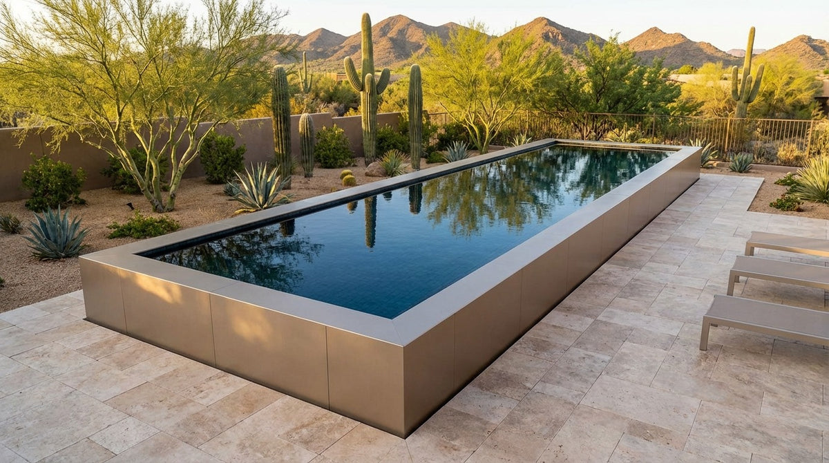 8 x 44 Champagne Mist Black Sapphire Architectural Pool