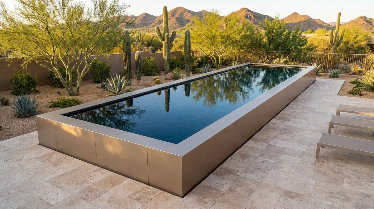 8 x 44 Champagne Mist Black Sapphire Architectural Pool