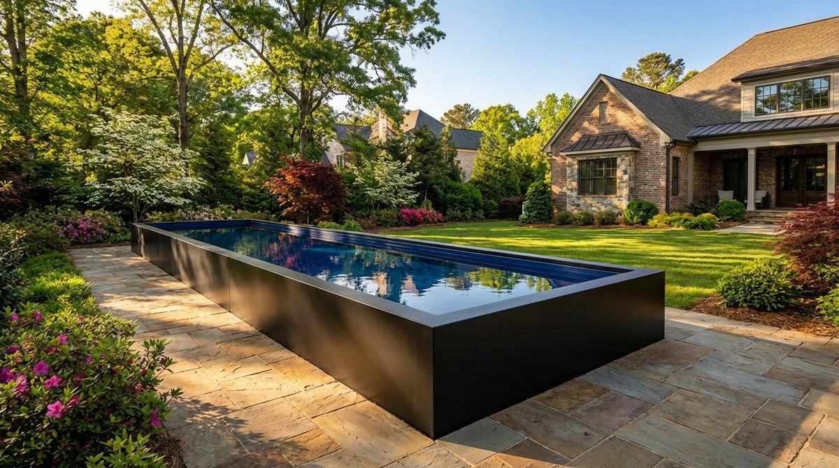 8 x 44 Midnight Black Deep Sea Blue Architectural Pool