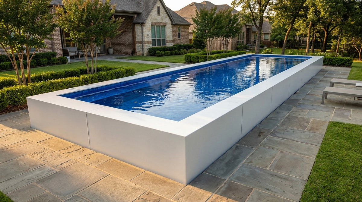8 x 44 Alpine White Blue Matrix Architectural Pool
