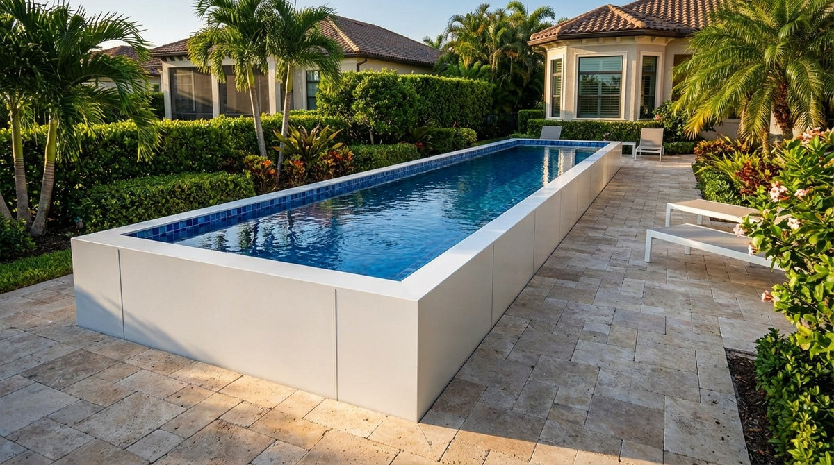 8 x 44 Alpine White Mystic Blue Architectural Pool