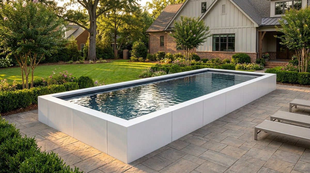 8 x 44 Alpine White Titanium Stone Architectural Pool