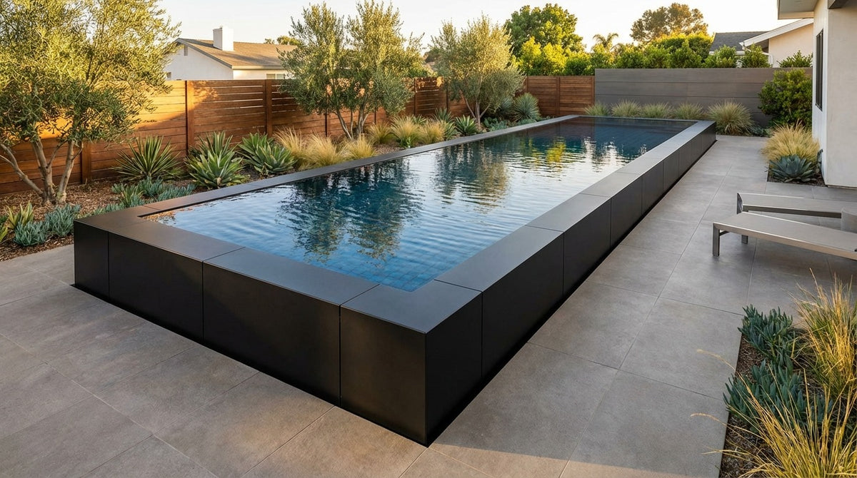 8 x 48 Midnight Black Black Sapphire Architectural Pool