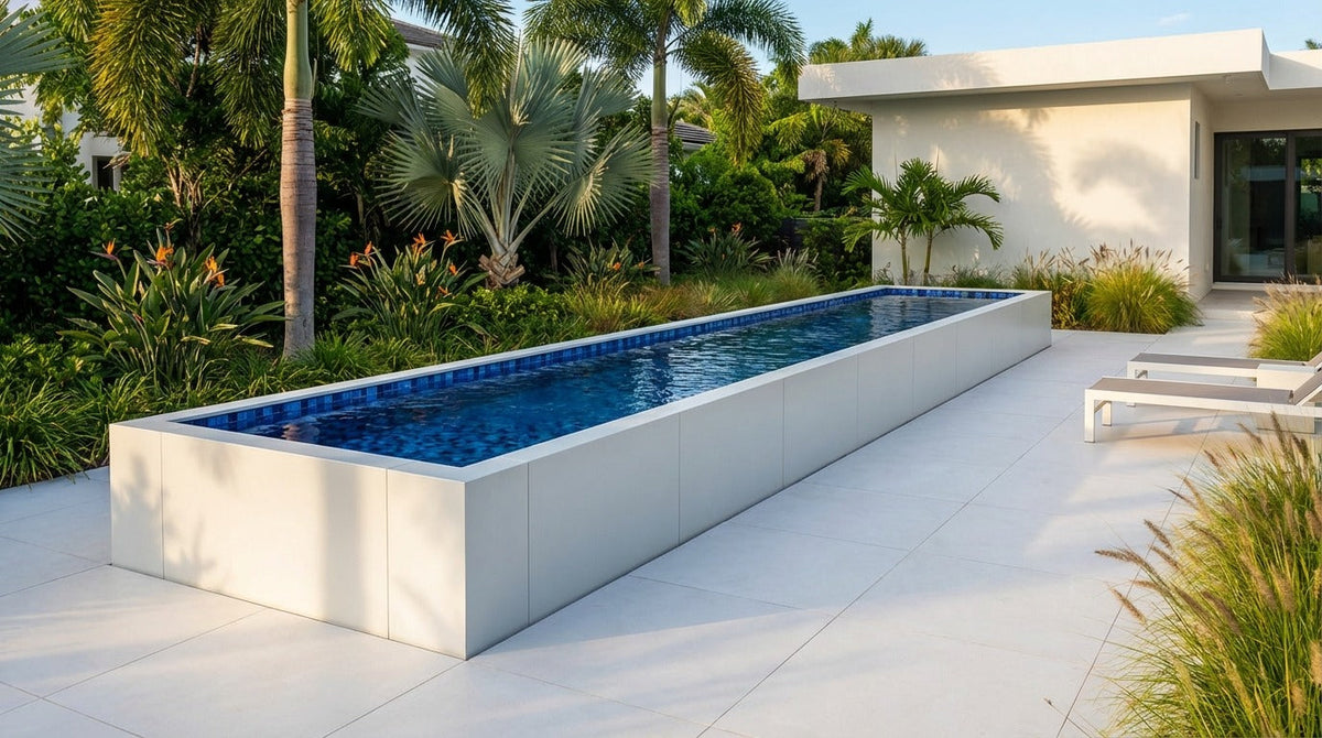 8 x 48 Alpine White Mystic Blue Architectural Pool
