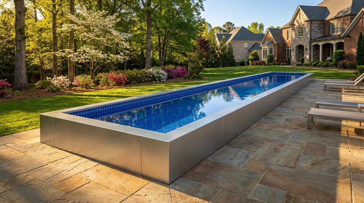 8 x 48 Platinum Silver Blue Matrix Architectural Pool
