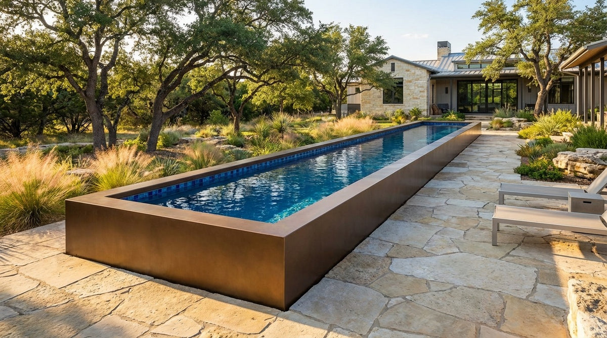 8 x 52 Canyon Bronze Mystic Blue Architectural Pool