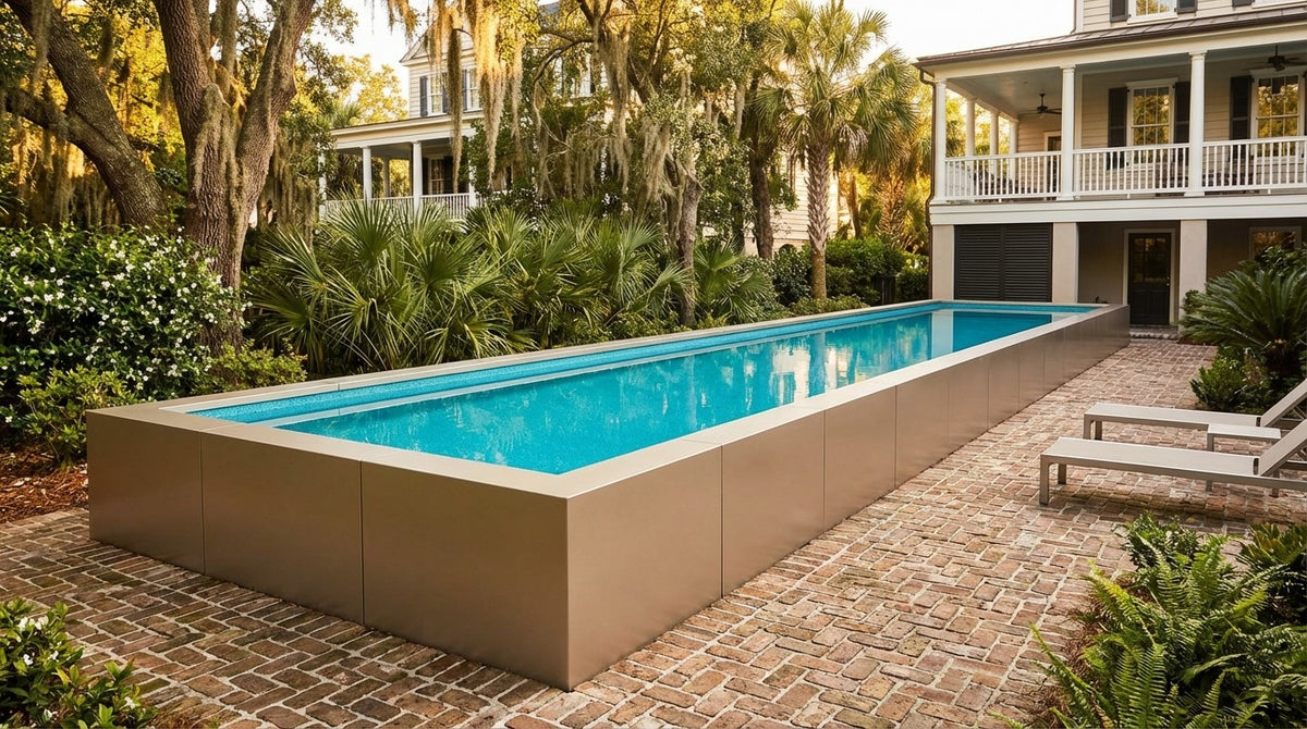 8 x 52 Champagne Mist Blue Topaz Architectural Pool