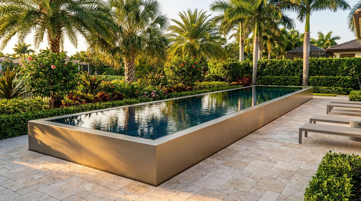 8 x 52 Champagne Mist Black Sapphire Architectural Pool