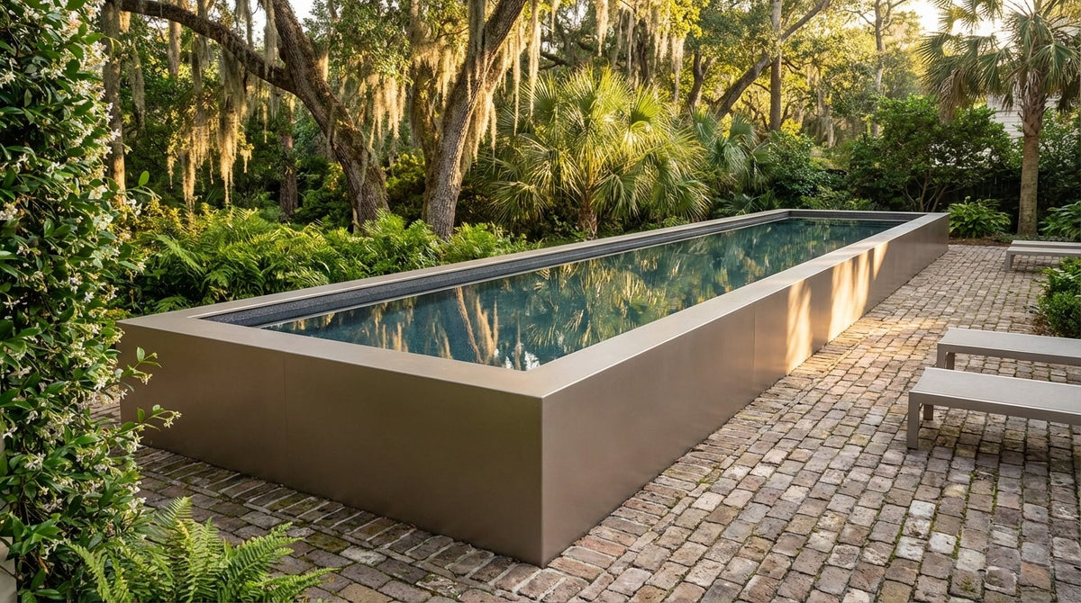 8 x 52 Champagne Mist Titanium Stone Architectural Pool