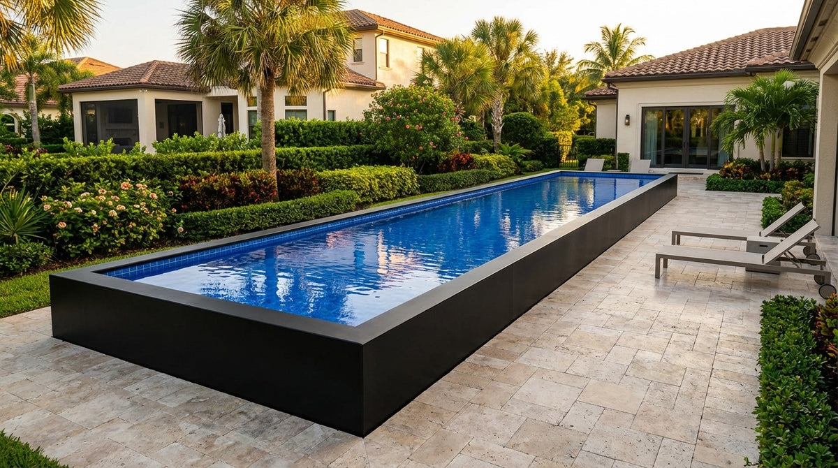 8 x 52 Midnight Black Blue Matrix Architectural Pool