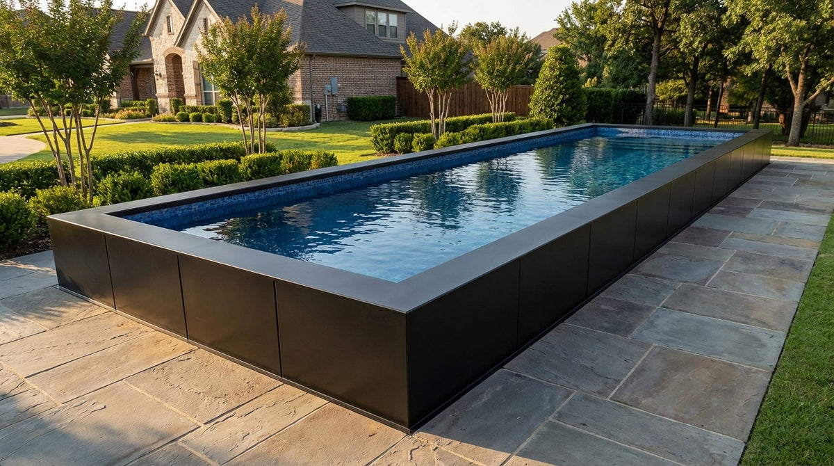 8 x 52 Midnight Black Mystic Blue Architectural Pool