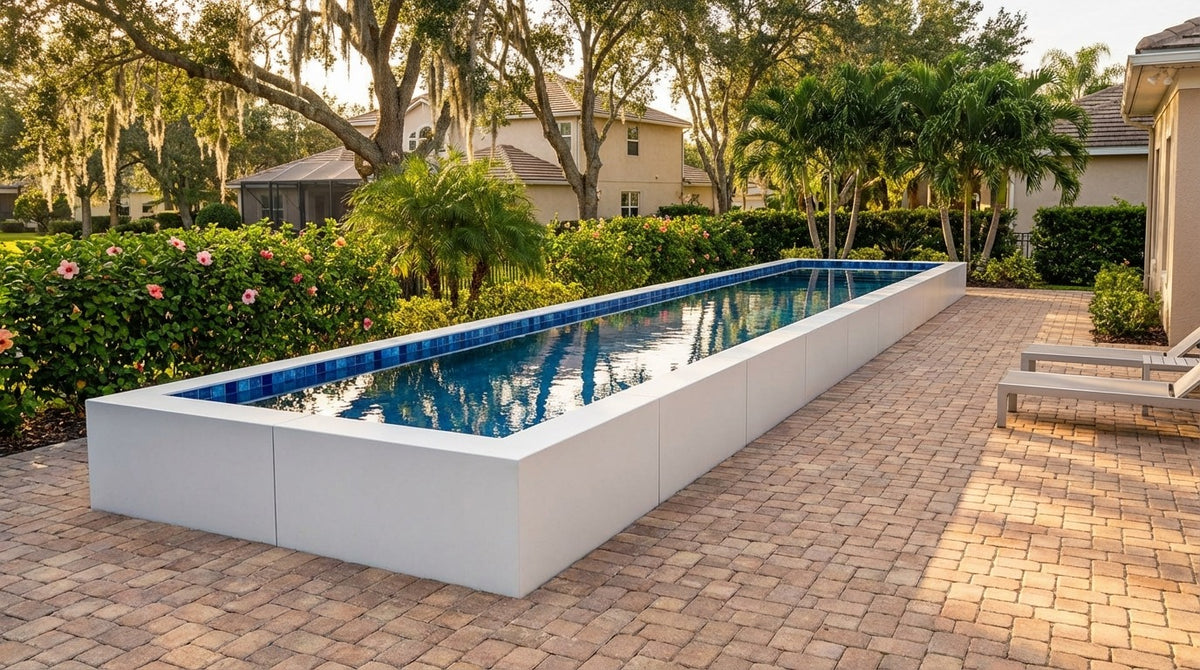 8 x 52 Alpine White Mystic Blue Architectural Pool