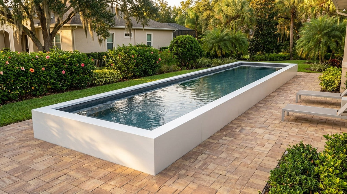 8 x 52 Alpine White Titanium Stone Architectural Pool