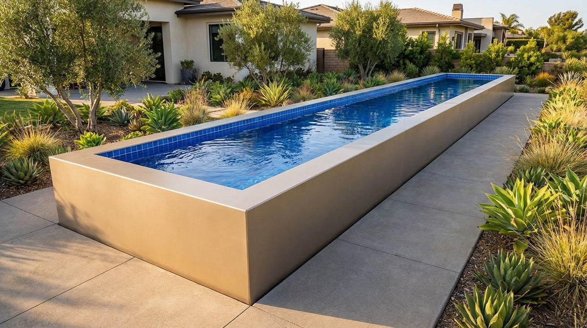 8 x 56 Champagne Mist Blue Matrix Architectural Pool