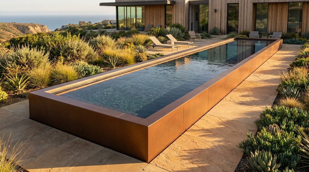 8 x 56 Espresso Copper Titanium Stone Architectural Pool