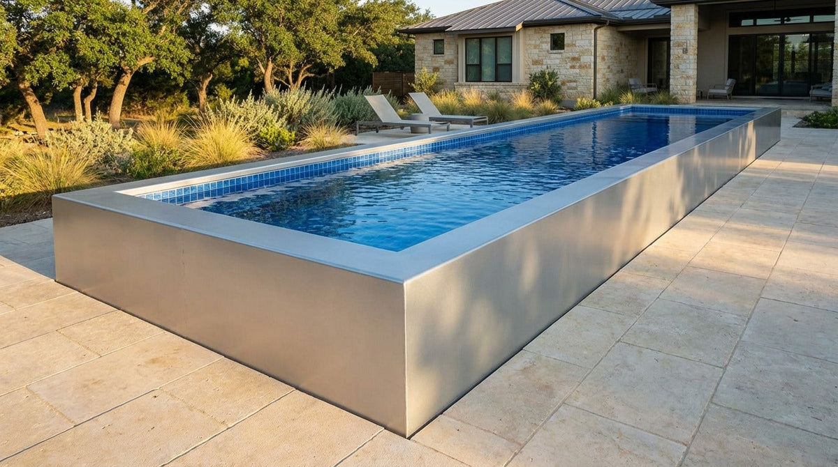 8 x 56 Platinum Silver Blue Matrix Architectural Pool