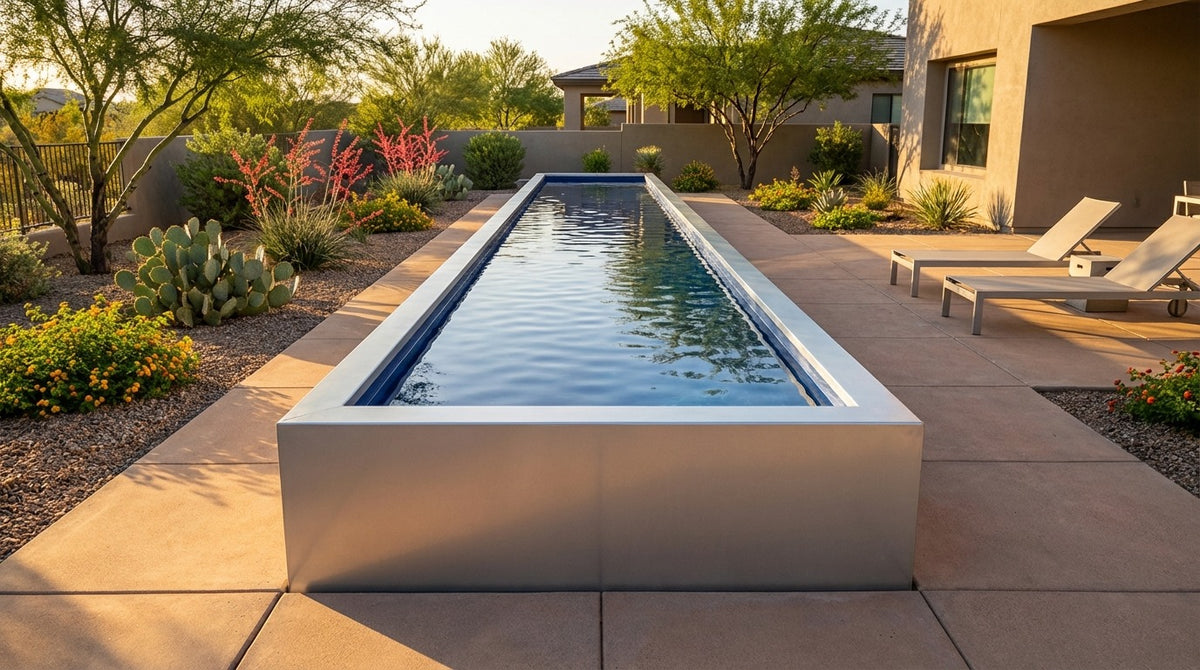 8 x 56 Platinum Silver Deep Sea Blue Architectural Pool