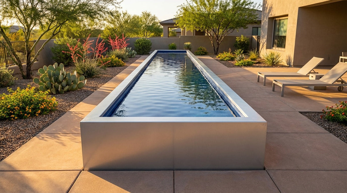8 x 56 Platinum Silver Deep Sea Blue Architectural Pool