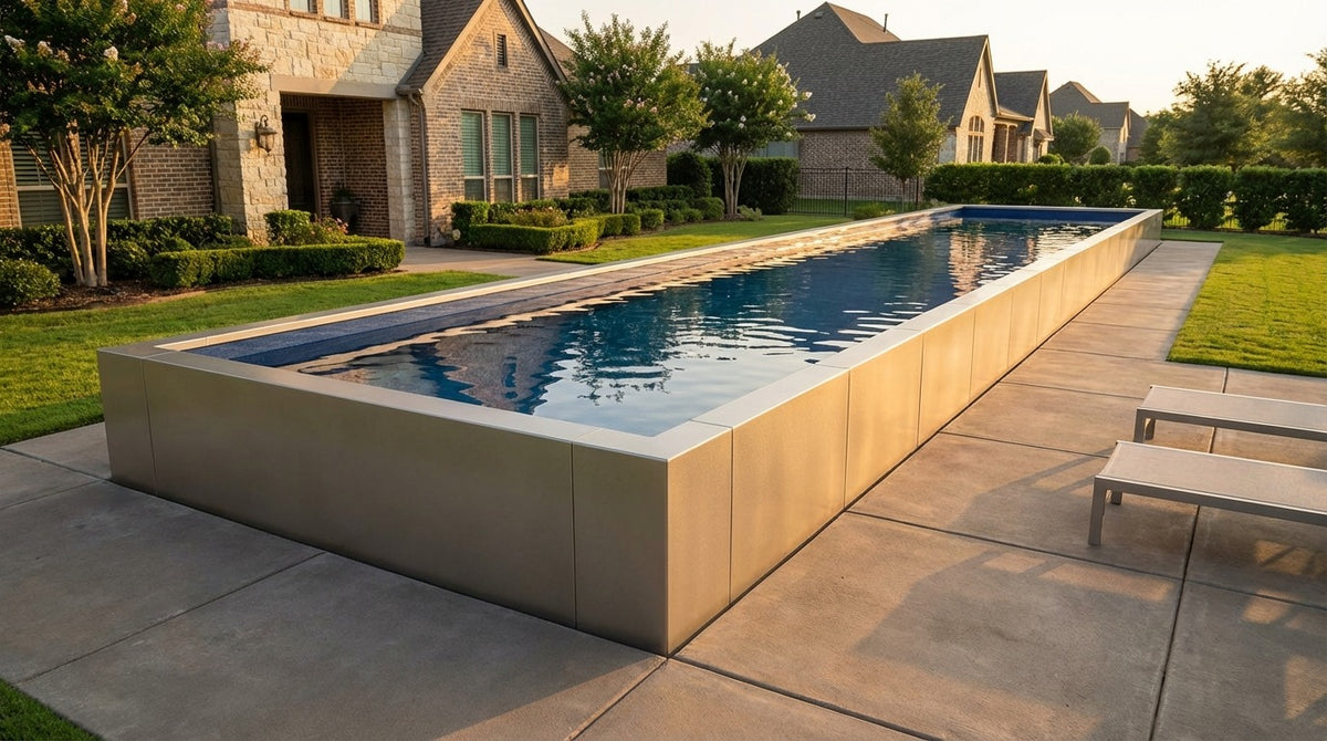 8 x 60 Champagne Mist Deep Sea Blue Architectural Pool
