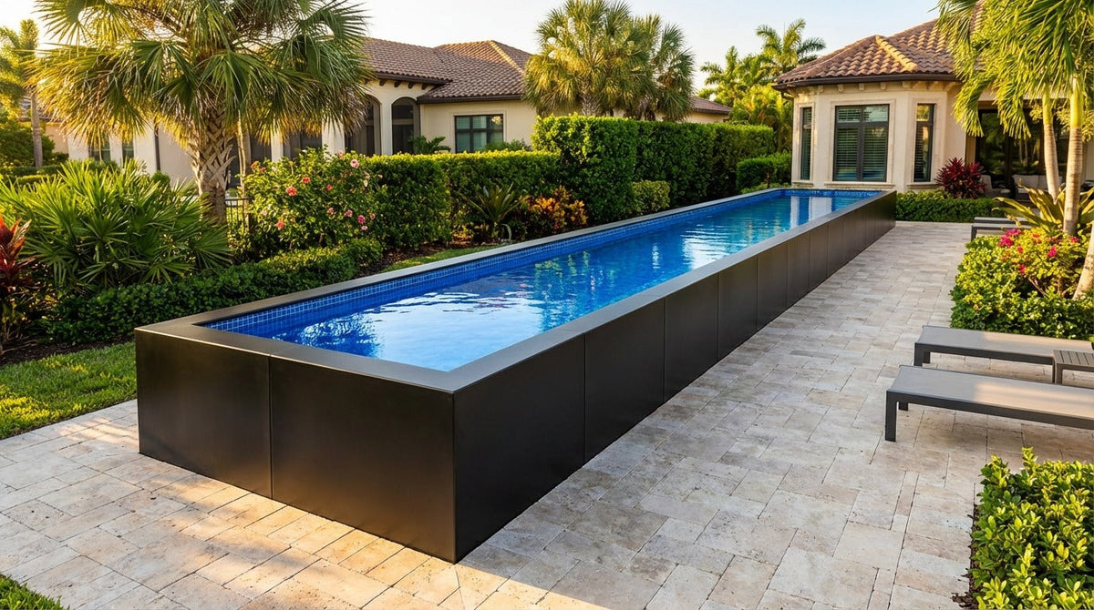 8 x 60 Midnight Black Blue Matrix Architectural Pool