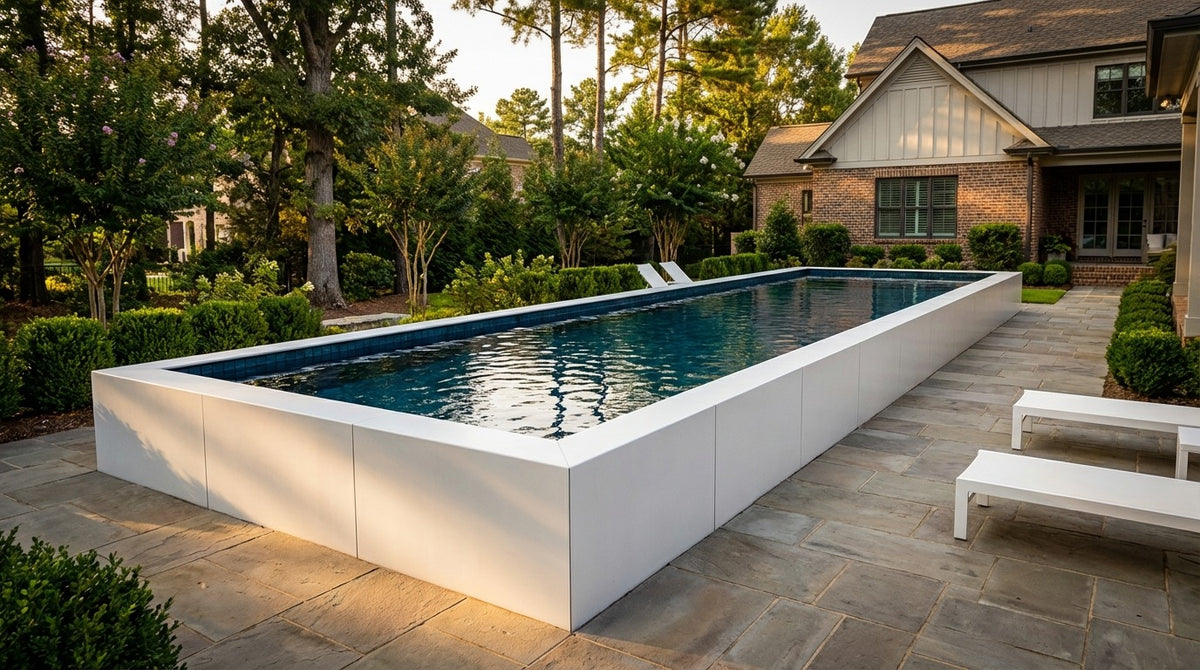 8 x 60 Alpine White Black Sapphire Architectural Pool