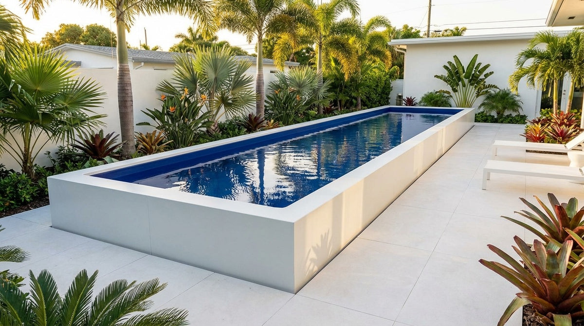 8 x 60 Alpine White Deep Sea Blue Architectural Pool