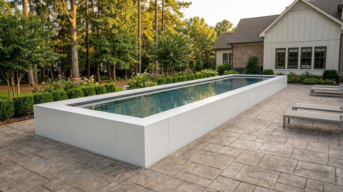 8 x 60 Alpine White Titanium Stone Architectural Pool