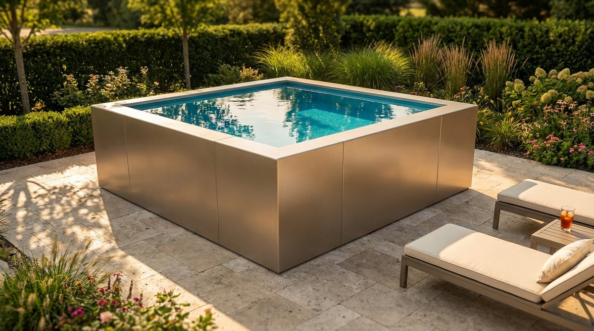 8 x 8 Champagne Mist Blue Topaz Architectural Pool